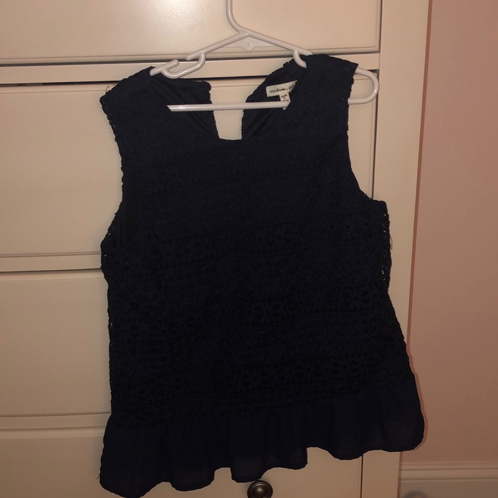 Dark blue knitted tank top